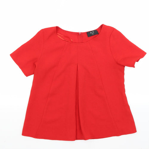 Ax Womens Red   Basic Blouse Size 10