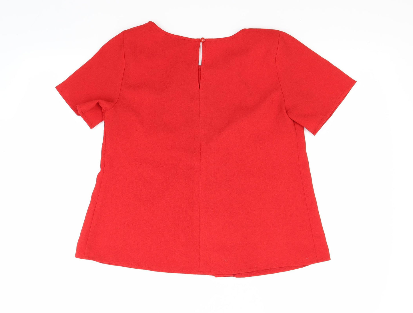 Ax Womens Red   Basic Blouse Size 10
