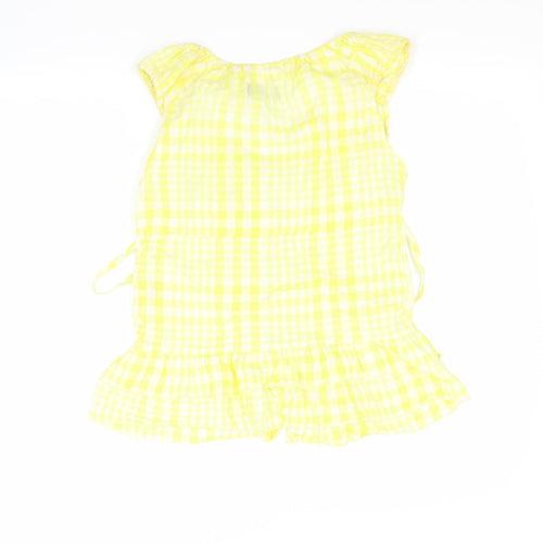 VERO MODA Womens Yellow Check  Basic Button-Up Size S