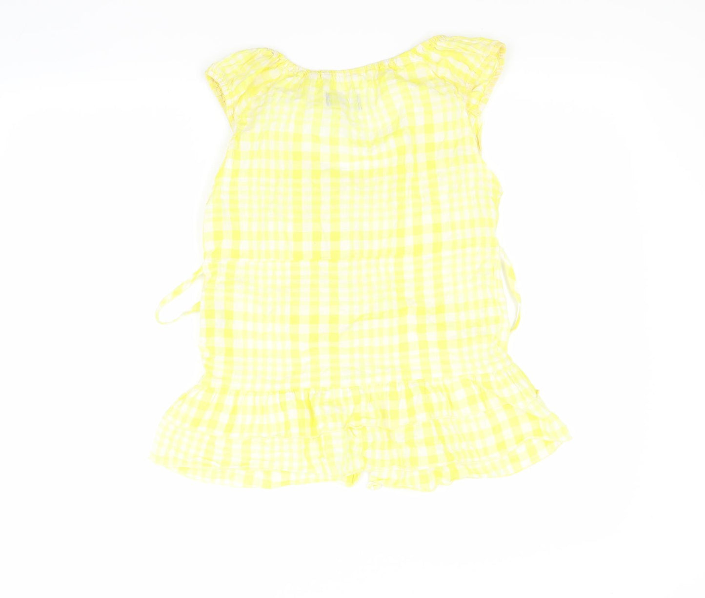 VERO MODA Womens Yellow Check  Basic Button-Up Size S