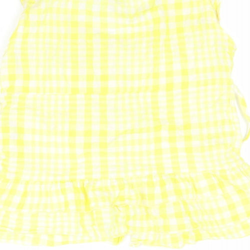 VERO MODA Womens Yellow Check  Basic Button-Up Size S