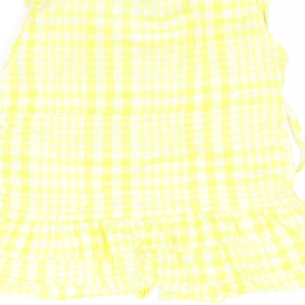 VERO MODA Womens Yellow Check  Basic Button-Up Size S
