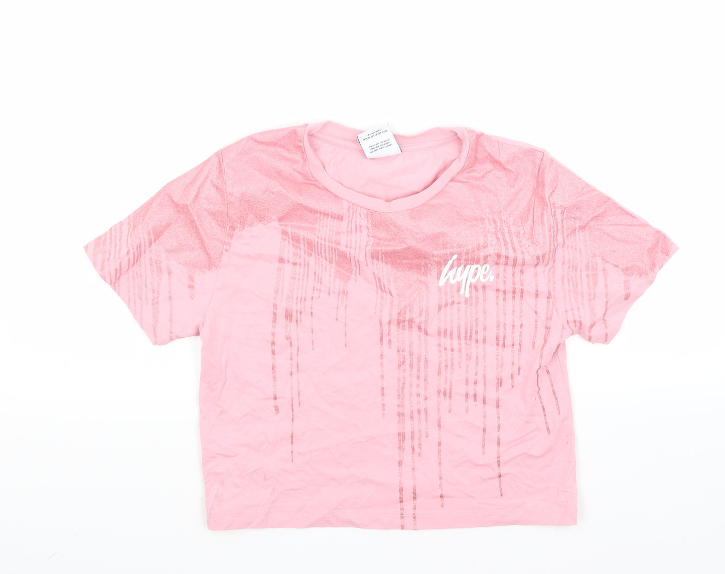 Hype Girls Pink   Cropped T-Shirt Size 13 Years