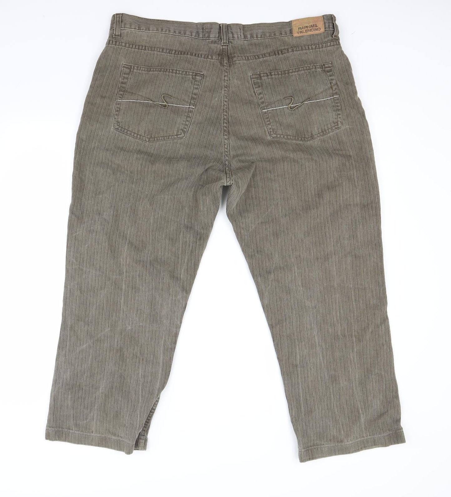 Raphael Valencino Mens Brown  Denim Cropped Jeans Size 38 L24 in