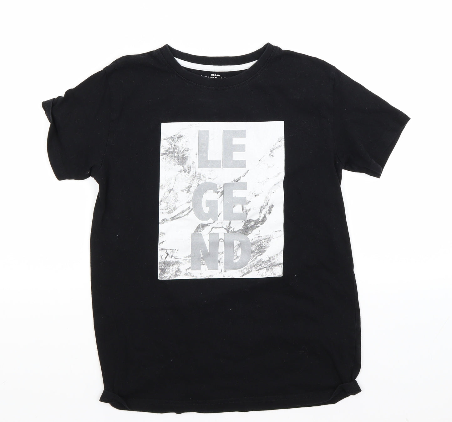 Urban Outlaws Boys Black   Basic T-Shirt Size 11-12 Years