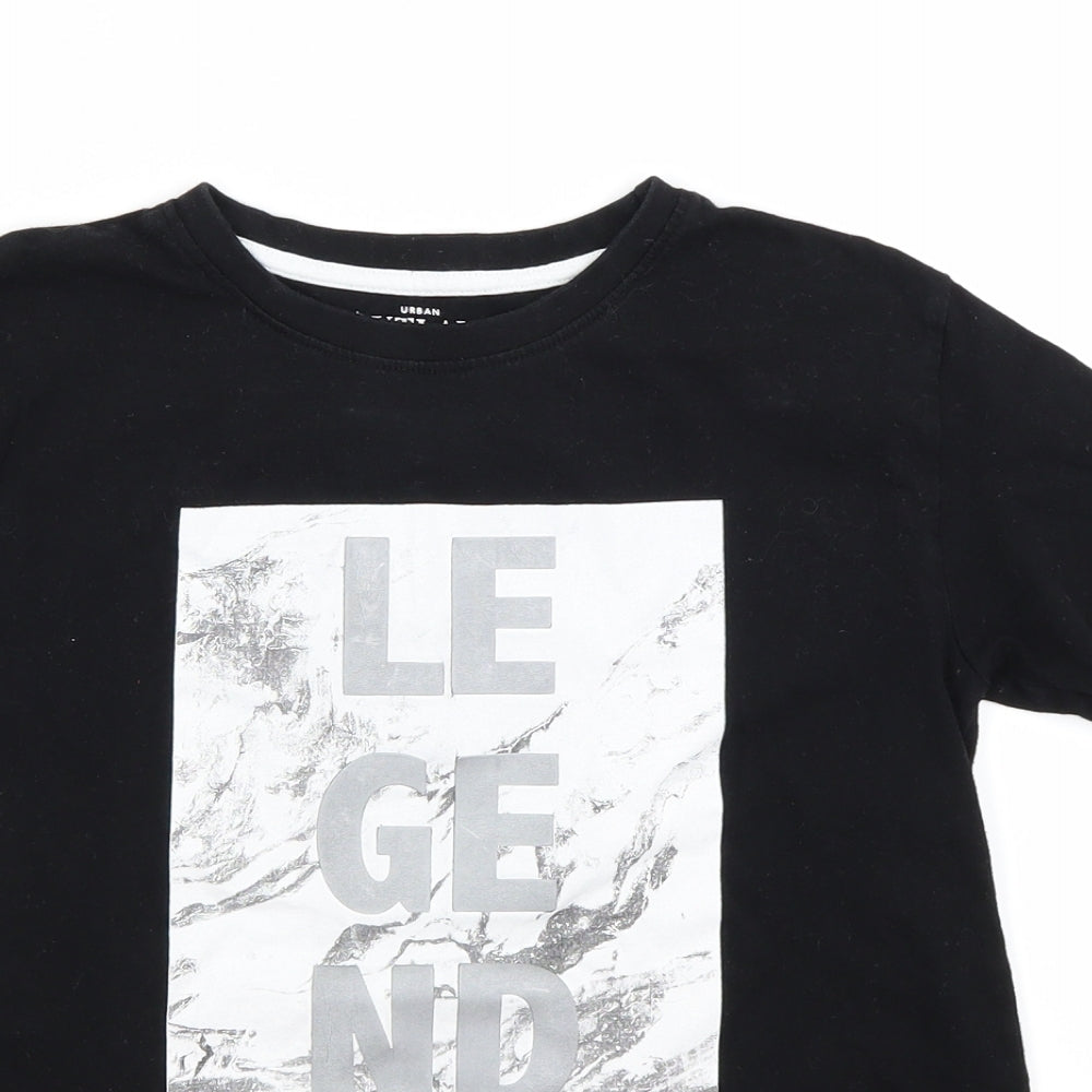 Urban Outlaws Boys Black   Basic T-Shirt Size 11-12 Years
