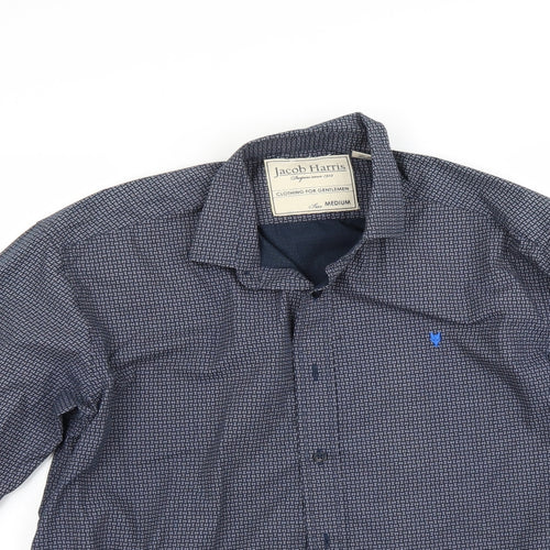Jacob Harris Mens Blue    Button-Up Size M