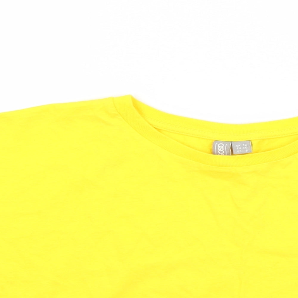 ASOS Womens Yellow   Cropped T-Shirt Size 12