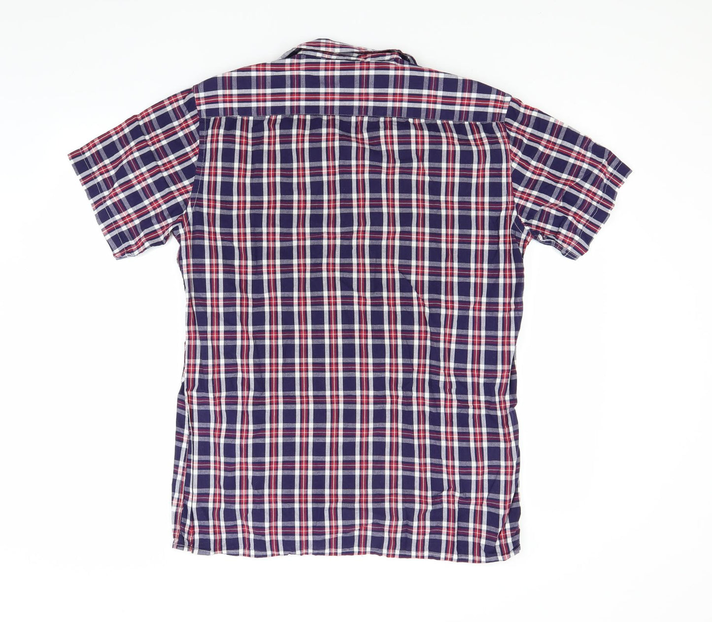 Jacob Harris Mens Blue Check   Button-Up Size M
