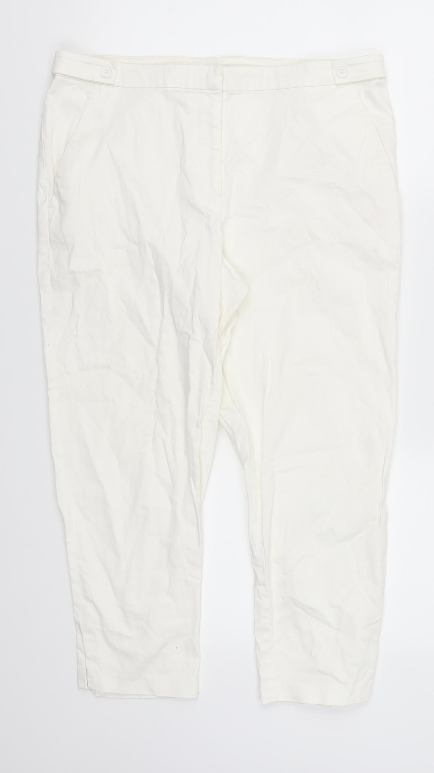 TU Womens White   Cropped Trousers Size 12 L21 in