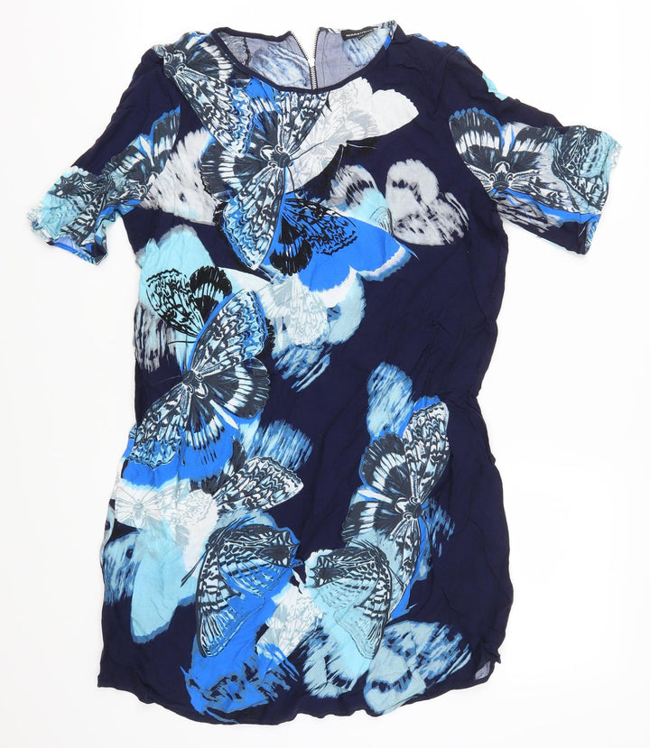 Warehouose Womens Blue T-Shirt Dress Size 12 - Butterflies