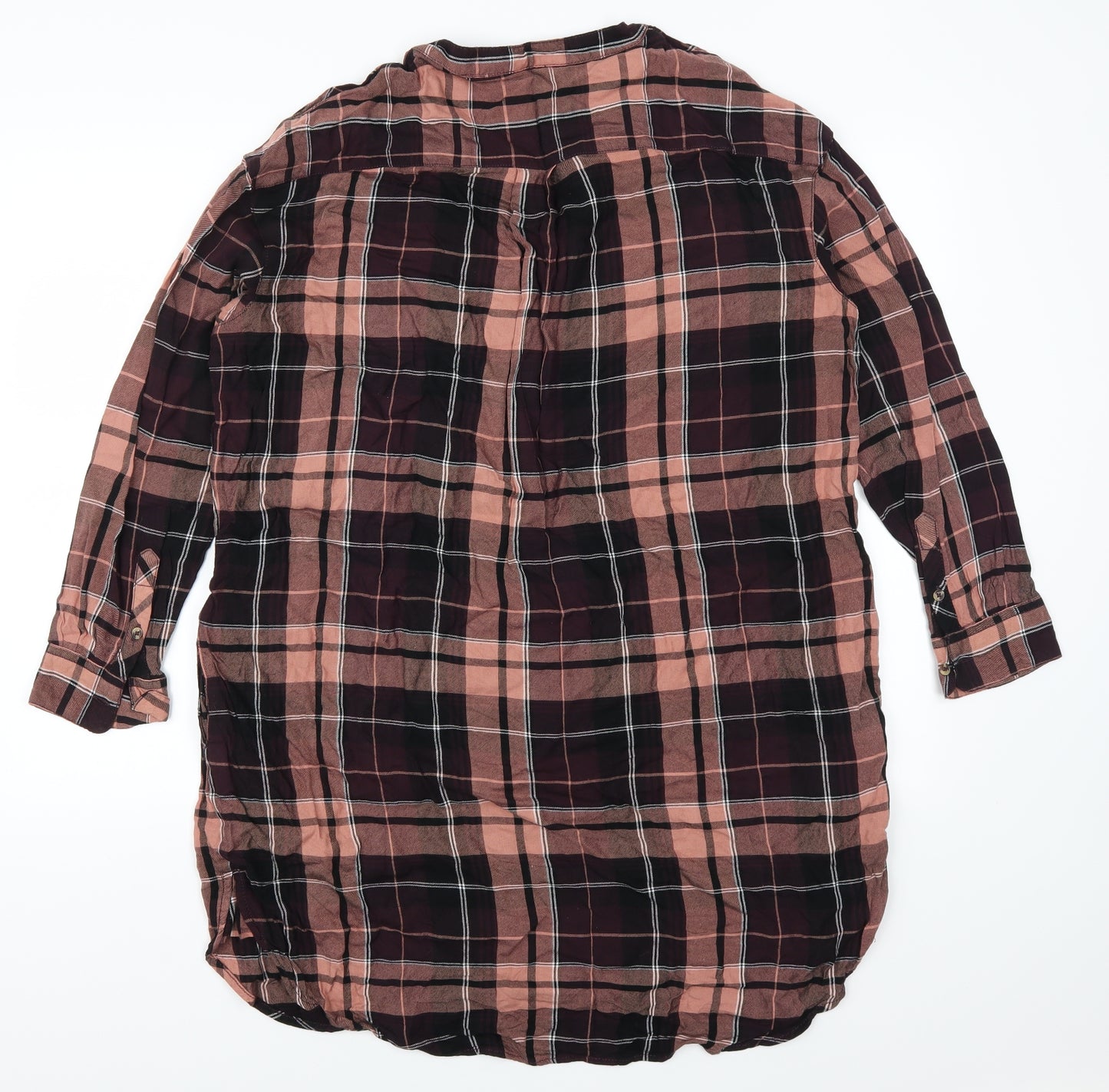 Marks and Spencer Womens Pink Check  Shirt Dress  Size 16