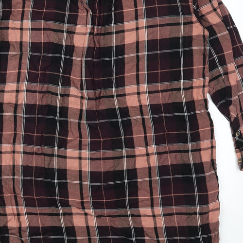 Marks and Spencer Womens Pink Check  Shirt Dress  Size 16