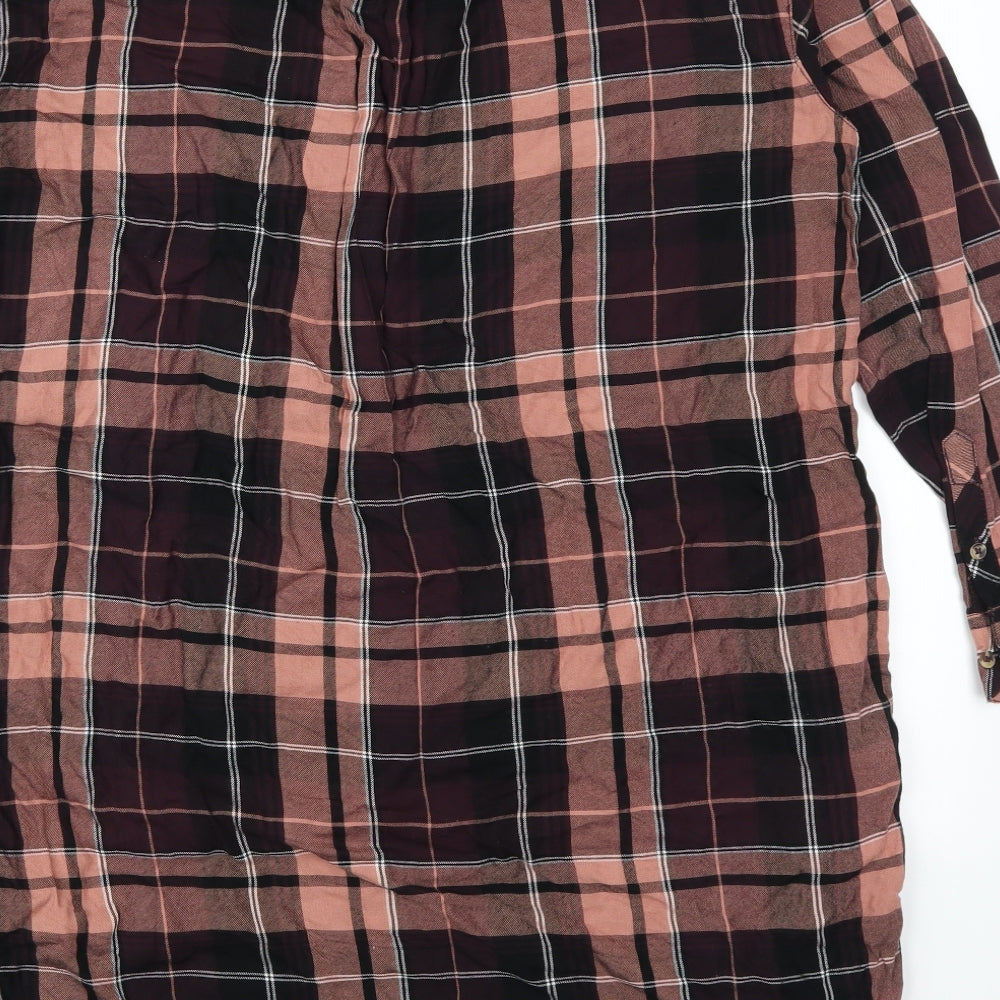Marks and Spencer Womens Pink Check  Shirt Dress  Size 16