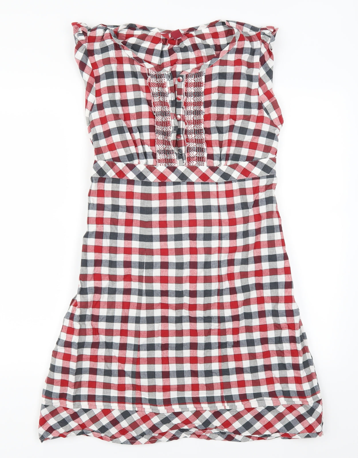 Preworn Womens Red Check  A-Line  Size 18