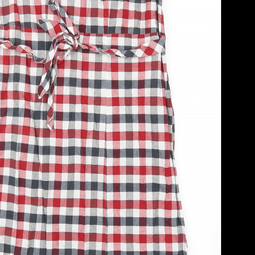 Preworn Womens Red Check  A-Line  Size 18