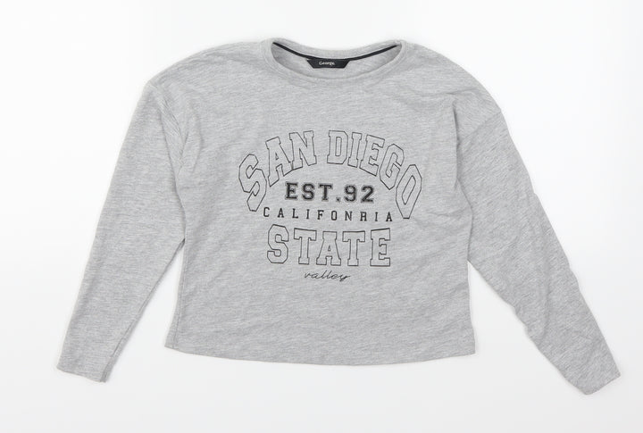 George Boys Grey Basic T-Shirt Size 6-7 Years - San Diego State