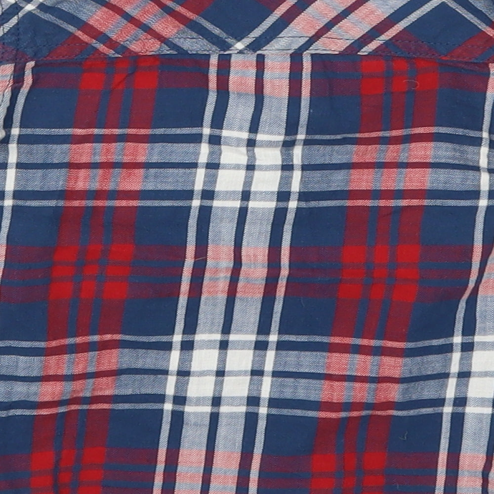 Marks and Spencer Boys Black Check  Basic Button-Up Size 2-3 Years  - Red