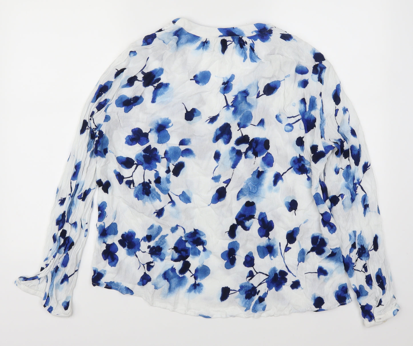 H&M Womens Blue Floral  Basic Blouse Size 14
