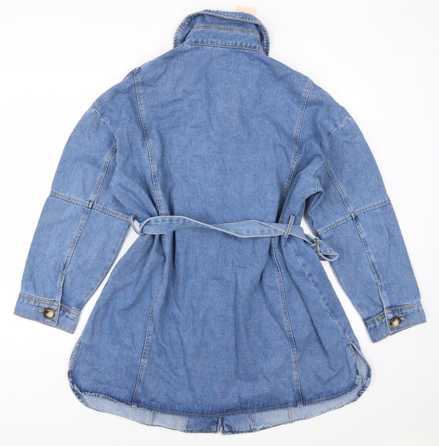 Pretty Little Thing Womens Blue  Denim Shirt Dress  Size 10