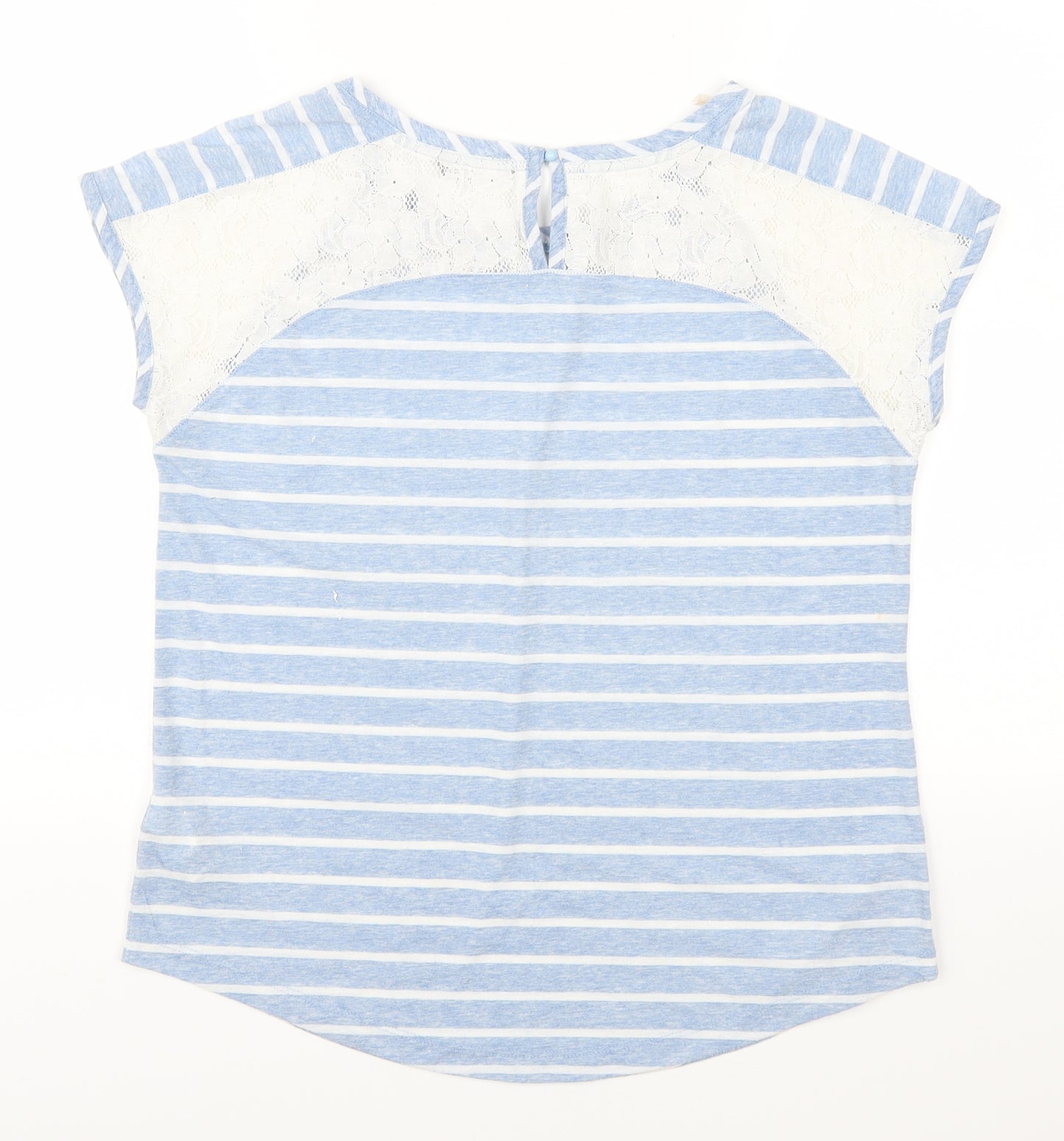 Marks and Spencer Womens Beige Striped  Basic T-Shirt Size 12