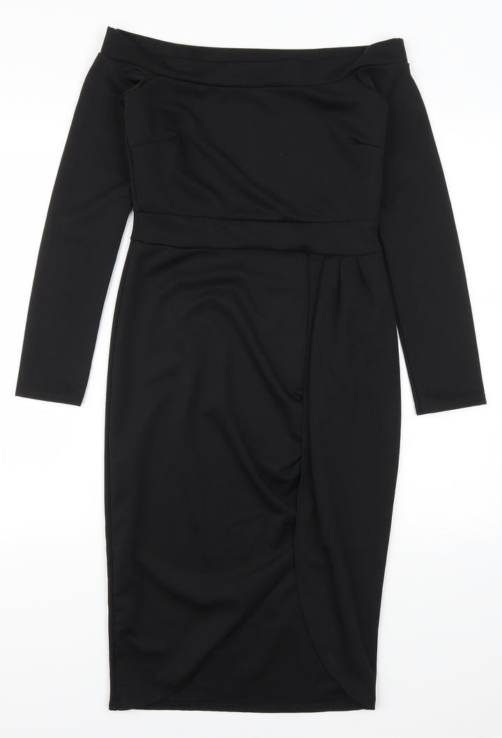 Pretty Little Thing Womens Black Bodycon Size 10
