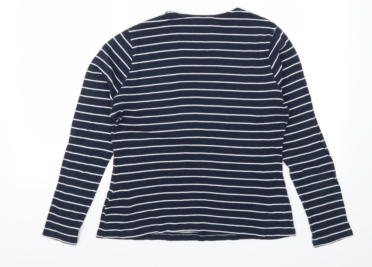 Marks and Spencer Womens Blue Striped  Basic T-Shirt Size 14