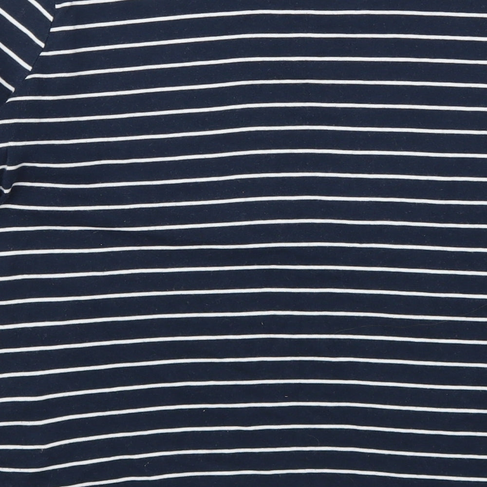 Marks and Spencer Womens Blue Striped  Basic T-Shirt Size 14