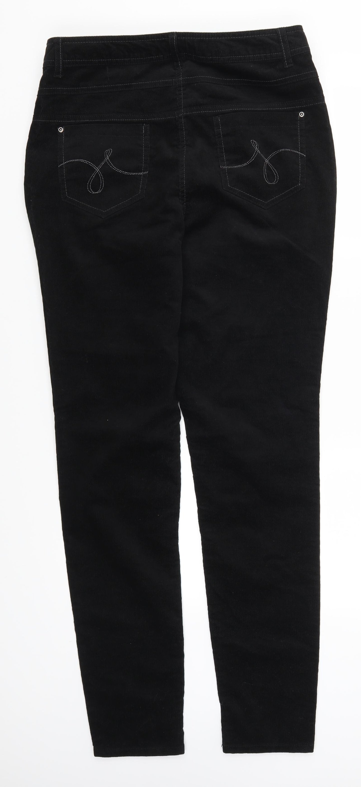 NEXT Womens Black  Corduroy Sweatpants Trousers Size 14 L32 in