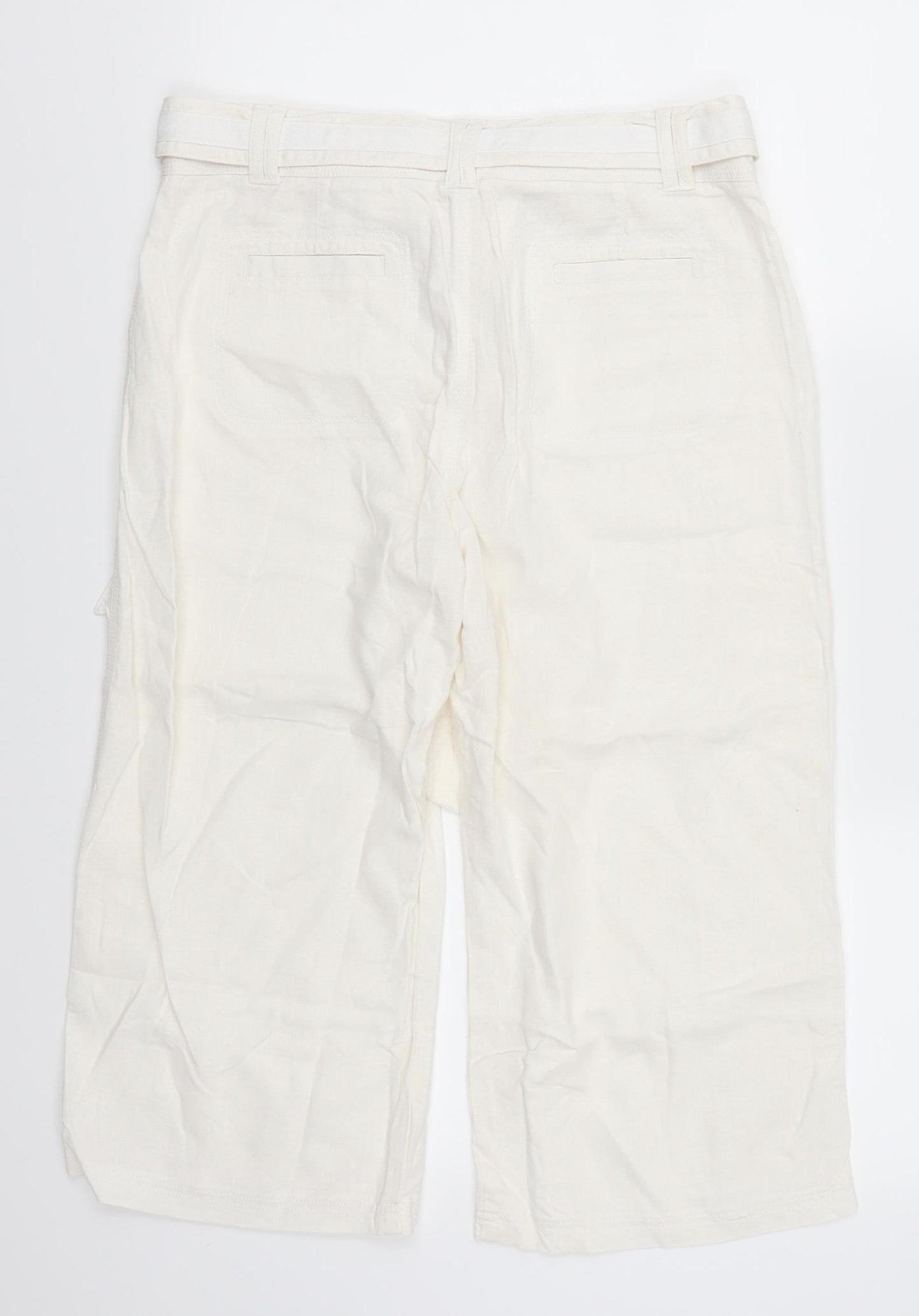 Marks and Spencer Womens White   Cropped Trousers Size 12 L20 in