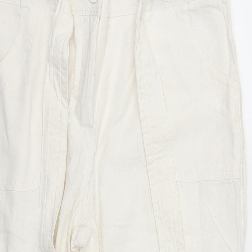 Marks and Spencer Womens White   Cropped Trousers Size 12 L20 in