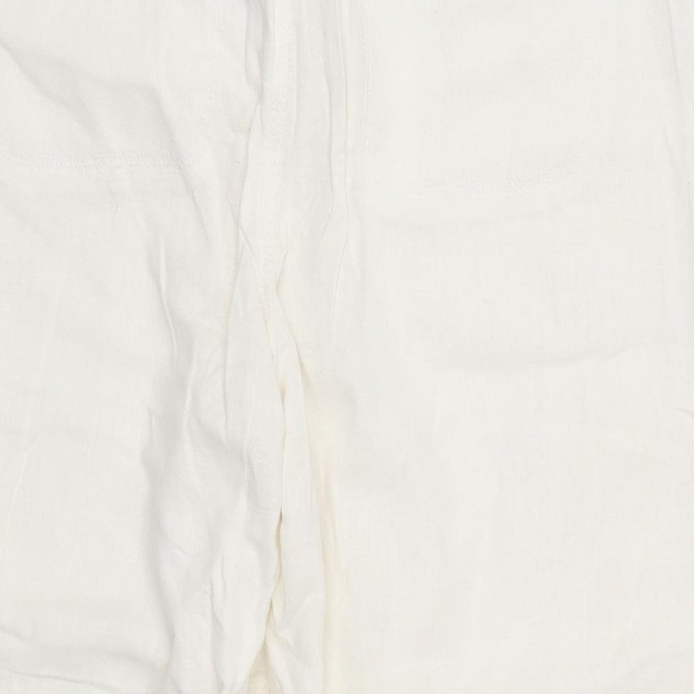 Marks and Spencer Womens White   Cropped Trousers Size 12 L20 in