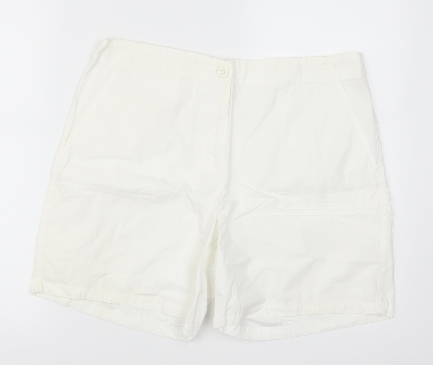 Marks and Spencer Womens White   Mom Shorts Size 14