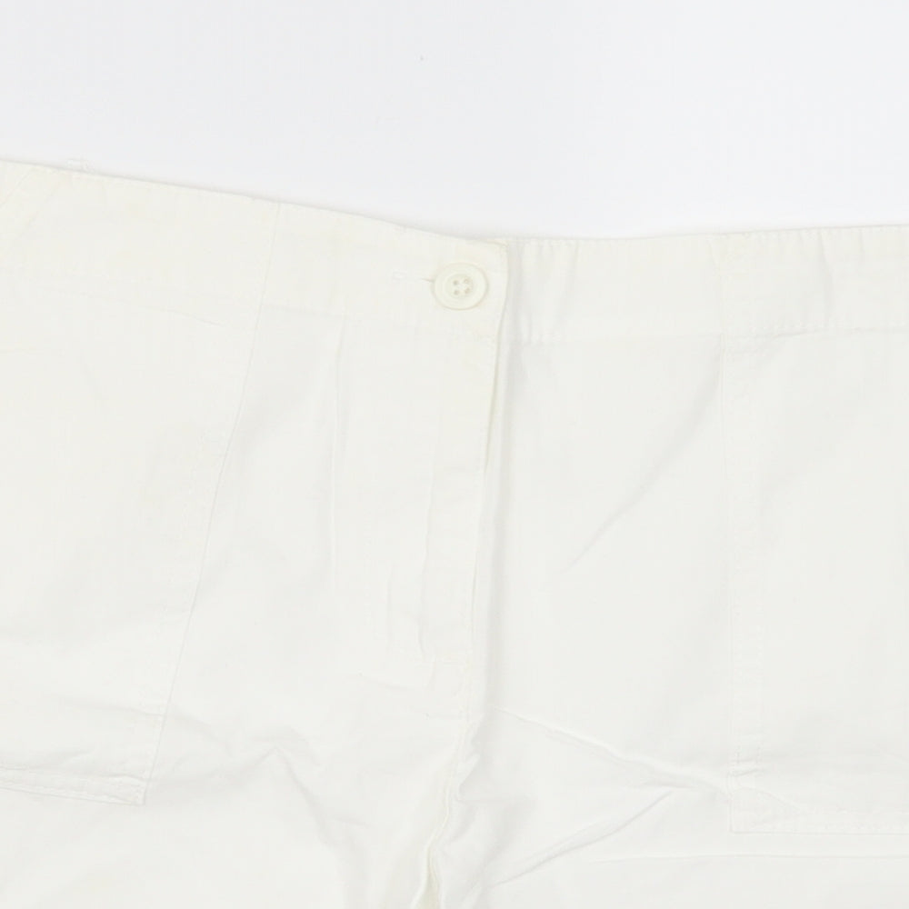 Marks and Spencer Womens White   Mom Shorts Size 14
