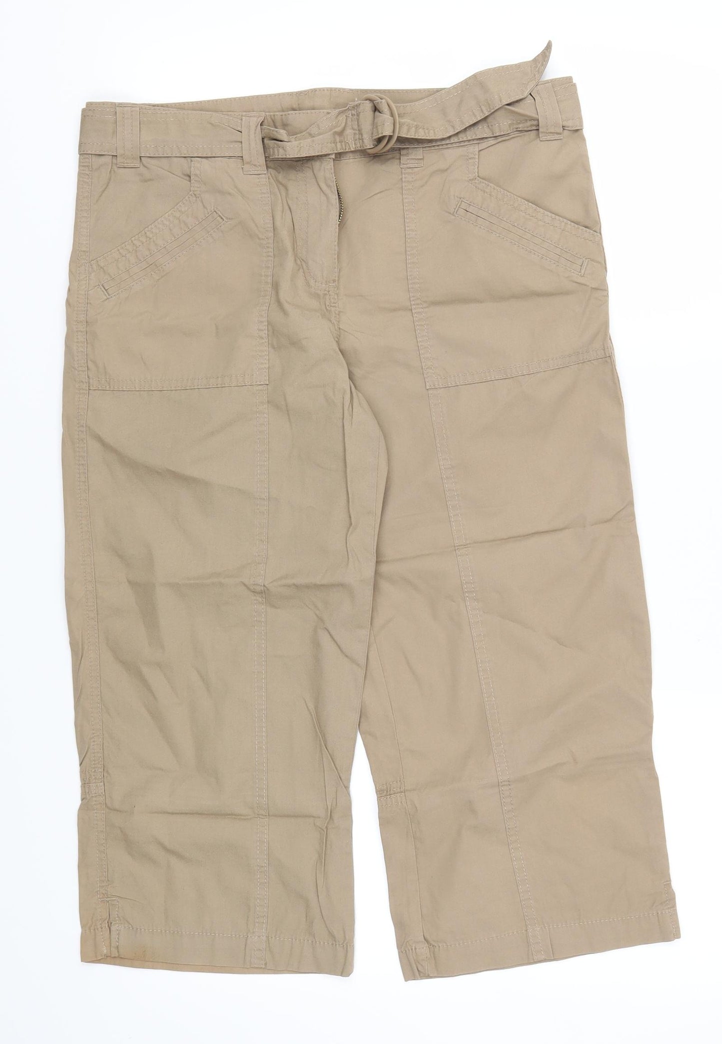 Marks and Spencer Womens Brown   Cropped Trousers Size 12 L21 in
