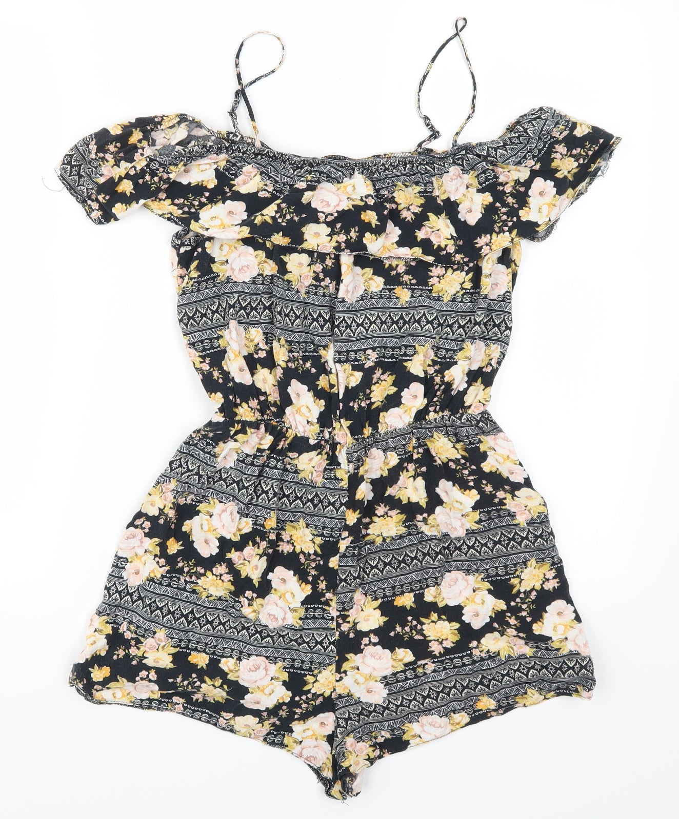 New Look Womens Grey Geometric  Playsuit One-Piece Size 10