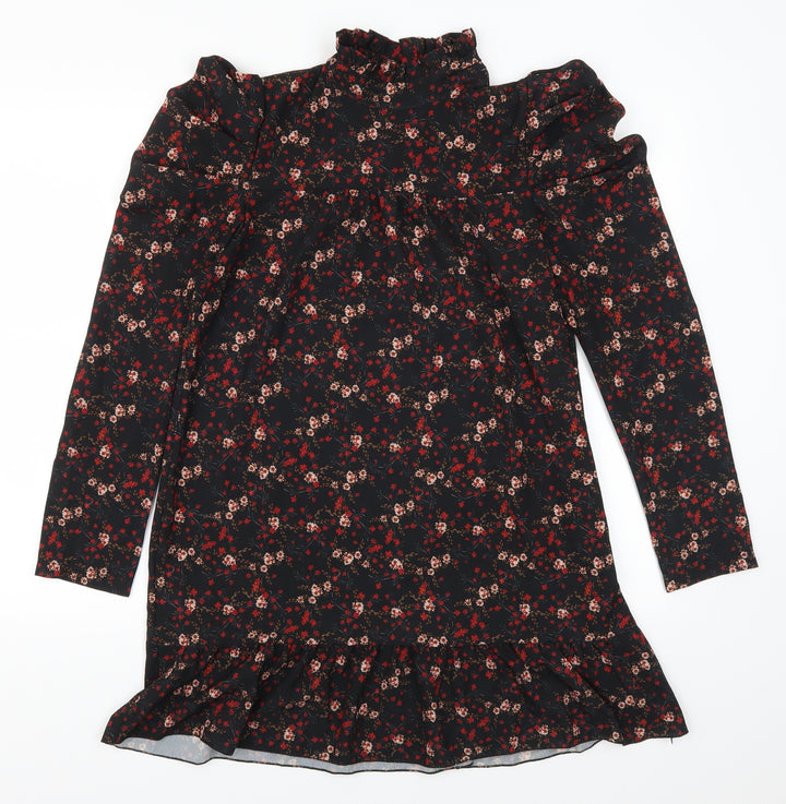 Boohoo Womens Red Floral Shift Size 8