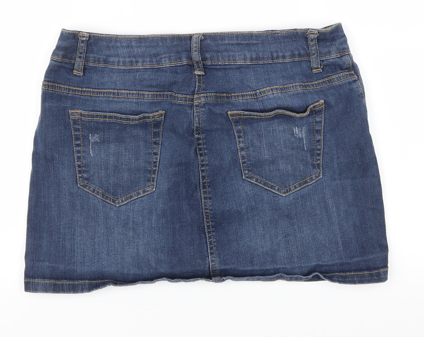 F&F Womens Blue  Denim Mini Skirt Size 12