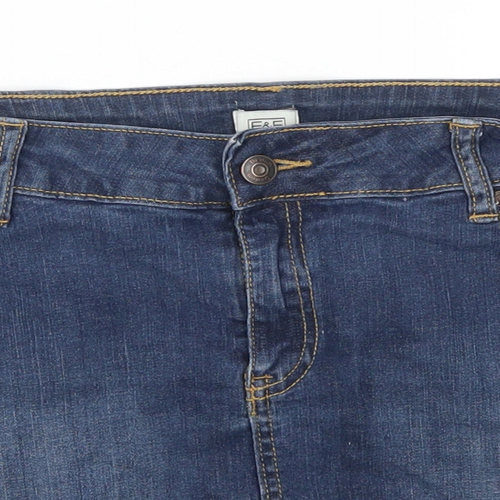 F&F Womens Blue  Denim Mini Skirt Size 12