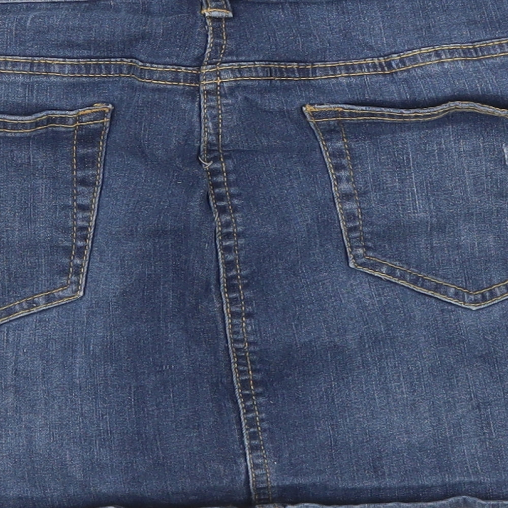 F&F Womens Blue  Denim Mini Skirt Size 12
