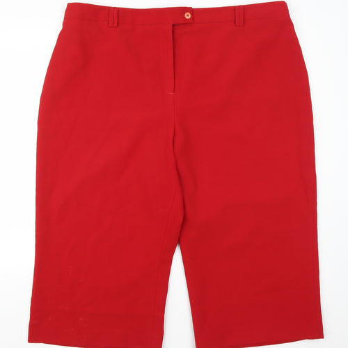 Classics Womens Red   Cropped Trousers Size 44 in L20 in