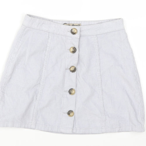 Denim Co Womens Purple  Corduroy A-Line Skirt Size 10