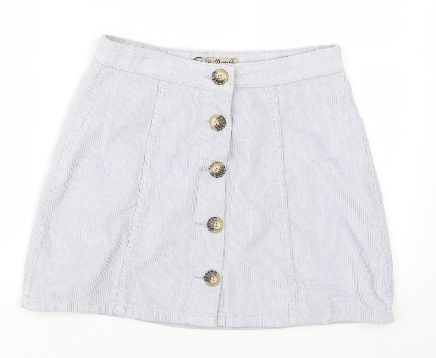 Denim Co Womens Purple  Corduroy A-Line Skirt Size 10