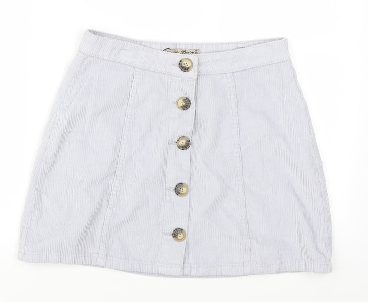 Denim Co Womens Purple  Corduroy A-Line Skirt Size 10
