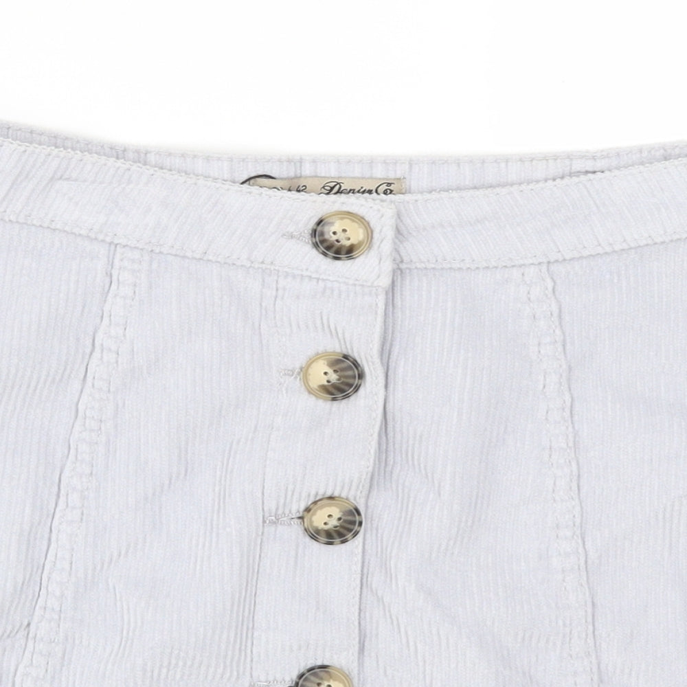 Denim Co Womens Purple  Corduroy A-Line Skirt Size 10