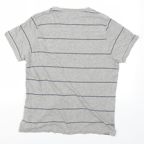 French Connection Mens Grey Striped   T-Shirt Size L