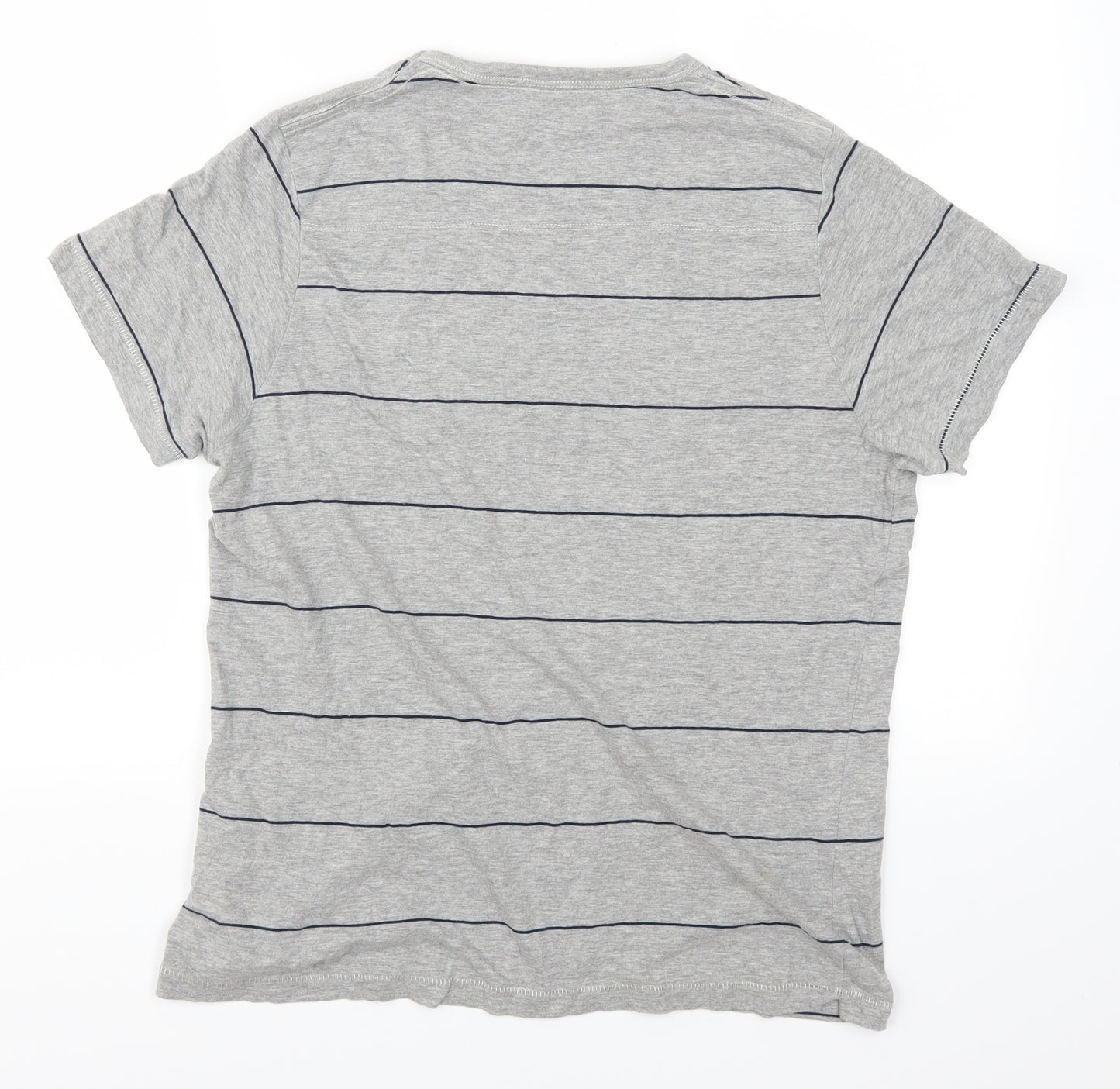French Connection Mens Grey Striped   T-Shirt Size L