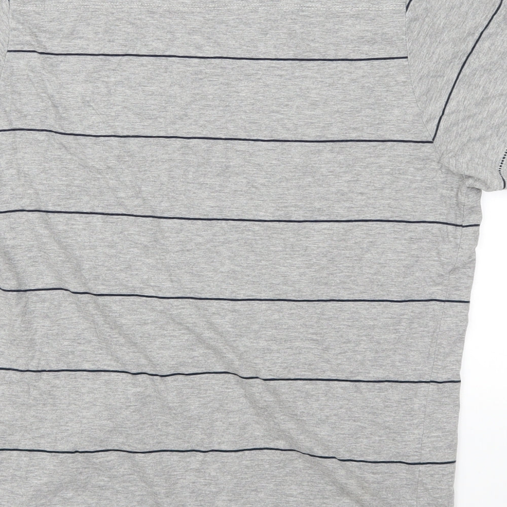 French Connection Mens Grey Striped   T-Shirt Size L