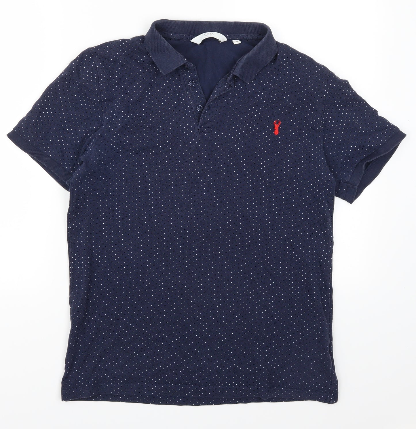 NEXT Mens Blue Polka Dot   Polo Size M