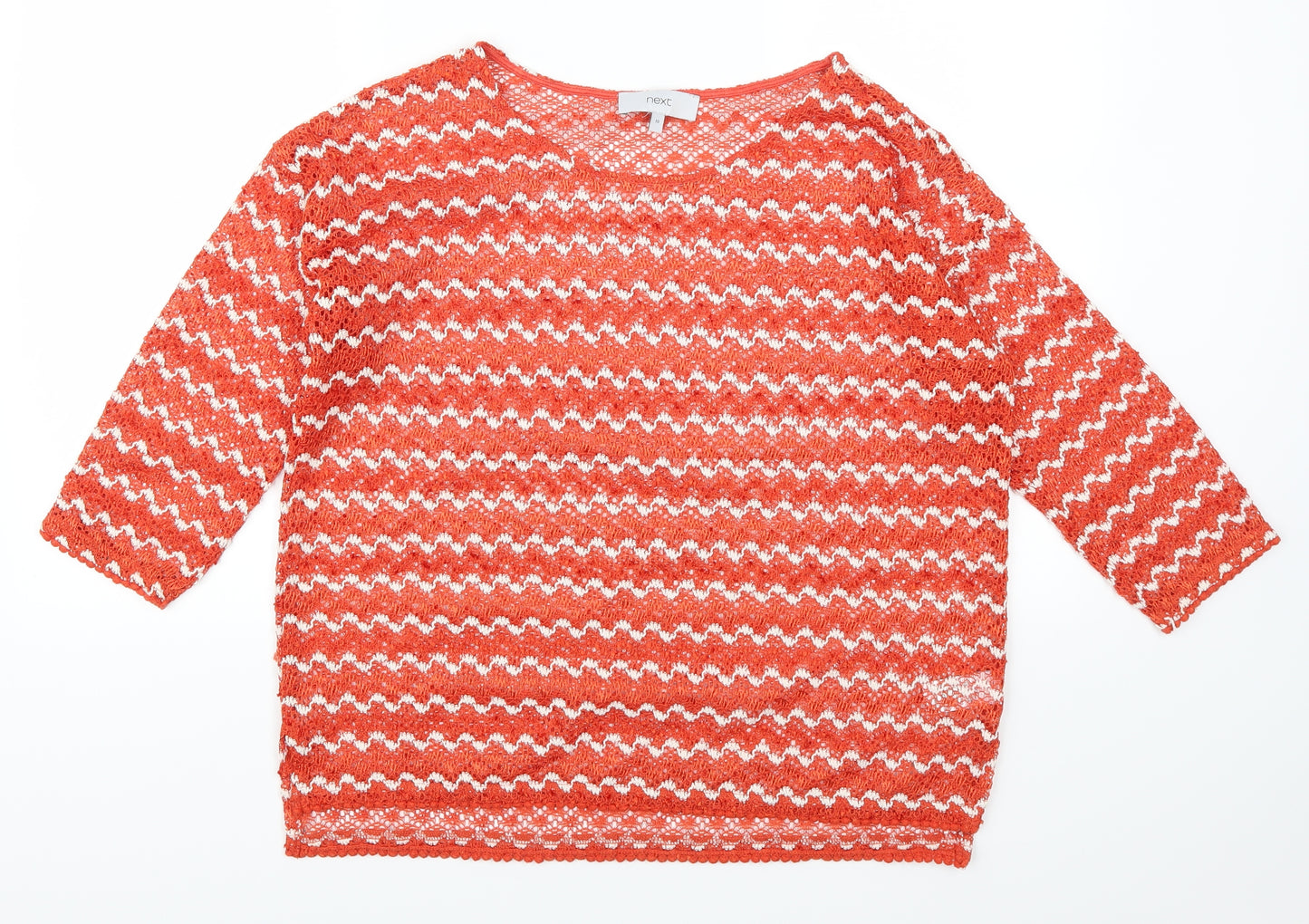 NEXT Womens Red Striped  Basic T-Shirt Size 10